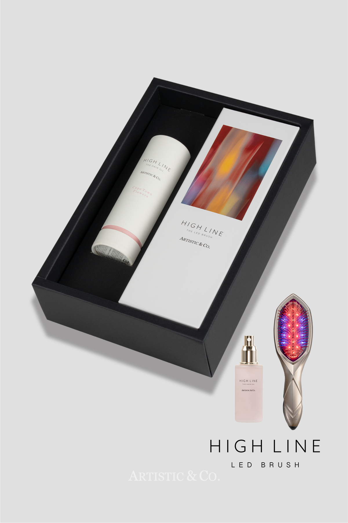 ハイライン ザ LED ブラシ & ヘアオイルセットBOX