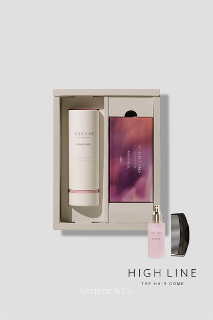 ハイライン ザ ヘアコーム 半月 ブラック & ヘアオイルセットBOX