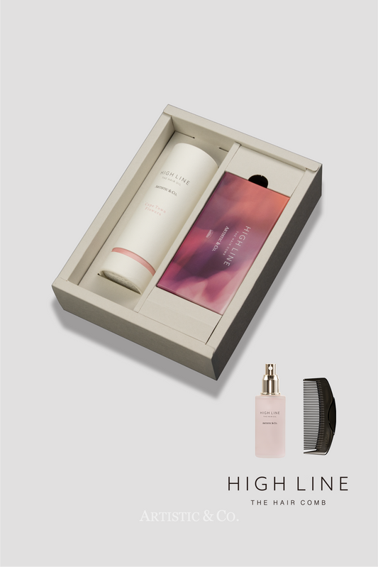 ハイライン ザ ヘアコーム 半月 ブラック & ヘアオイルセットBOX