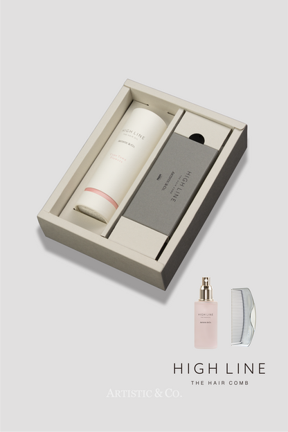 ハイライン ザ ヘアコーム 半月 シルバー & ヘアオイルセットBOX